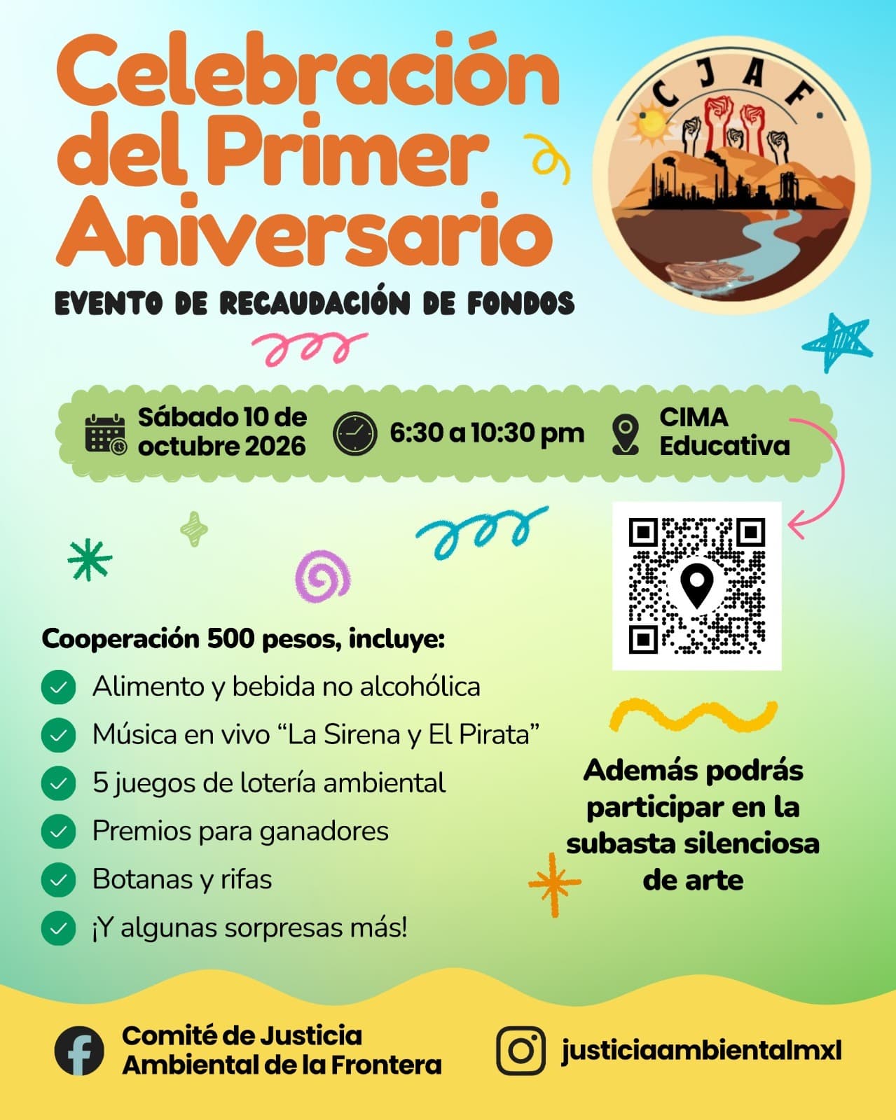 banner de invitacion al 1er Aniversario del Comite